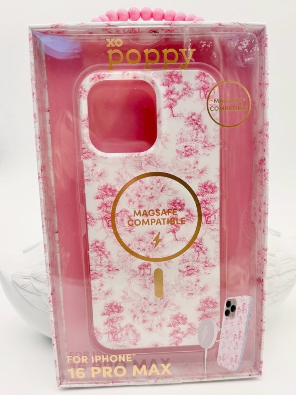 NEW Poppy XO MagSafe Compatible iPhone 16 Pro Max Case - Pink Toile